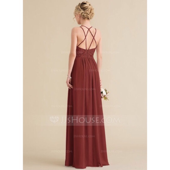 JJs House A-Line Vermillion Bridesmaid Dress - Picture 2 of 3